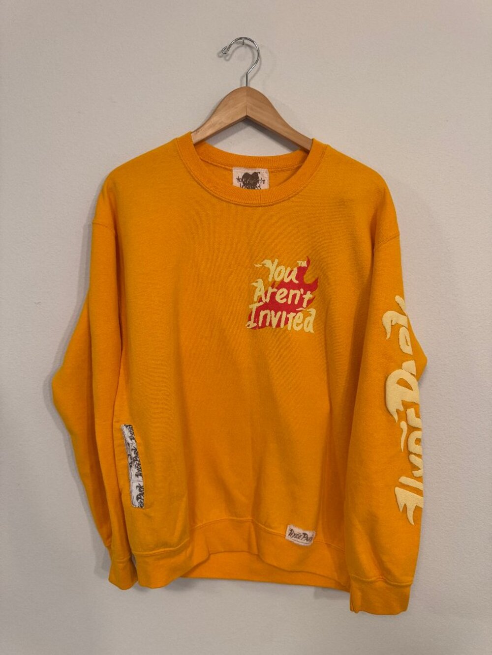 Hyde Park Goods You Aren't Invited Puff Print Sweatshirt Gold Men's M